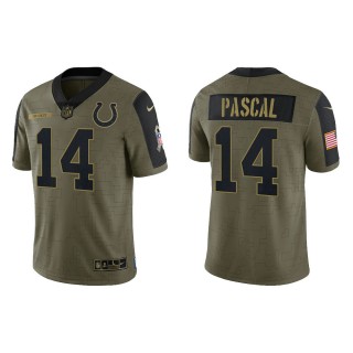 Men's Zach Pascal Indianapolis Colts Olive 2021 Salute To Service Limited Jersey