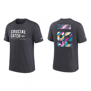 Jabari Zuniga New York Jets Nike Charcoal 2021 NFL Crucial Catch Performance T-Shirt