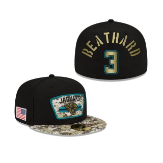 Men's C.J. Beathard Jacksonville Jaguars Black Camo 2021 Salute To Service 59FIFTY Fitted Hat