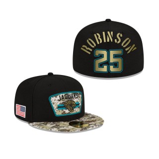 Men's James Robinson Jacksonville Jaguars Black Camo 2021 Salute To Service 59FIFTY Fitted Hat