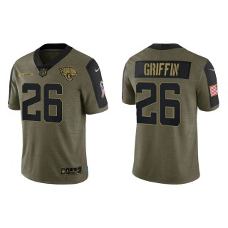 Men's Shaquill Griffin Jacksonville Jaguars Olive 2021 Salute To Service Limited Jersey