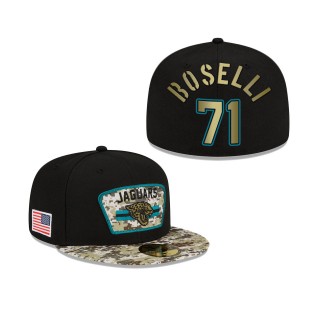 Men's Tony Boselli Jacksonville Jaguars Black Camo 2021 Salute To Service 59FIFTY Fitted Hat