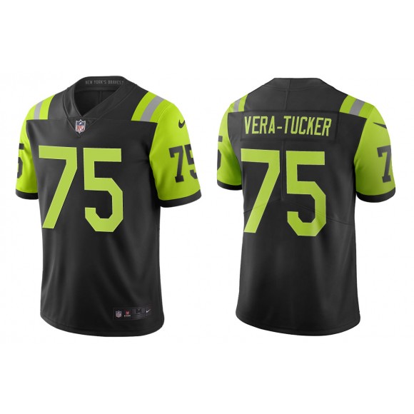 Men's Alijah Vera-Tucker New York Jets Black Green City Edition Jersey