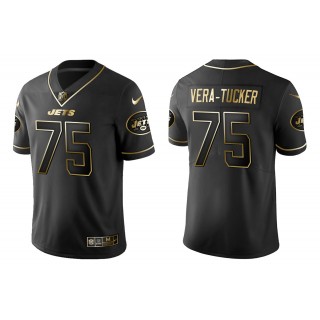 Men's Alijah Vera-Tucker New York Jets Black Golden Edition Jersey