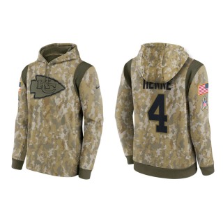 Men's Chad Henne Kansas City Chiefs Camo 2021 Salute To Service Therma Hoodie