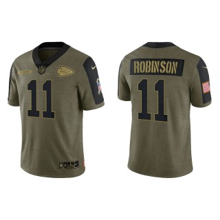 Men's Demarcus Robinson Kansas City Chiefs Olive 2021 Salute To Service Limited Jersey