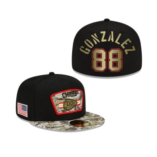 Men's Tony Gonzalez Kansas City Chiefs Black Camo 2021 Salute To Service 59FIFTY Fitted Hat