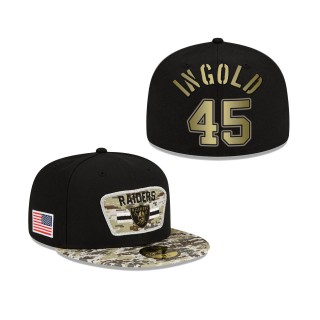 Men's Alec Ingold Las Vegas Raiders Black Camo 2021 Salute To Service 59FIFTY Fitted Hat