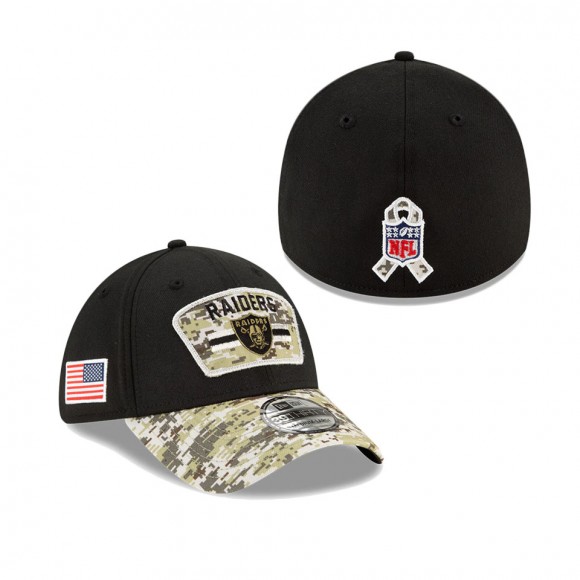 2021 Salute To Service Raiders Black Camo 39THIRTY Flex Hat