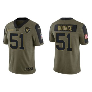 Men's Malcolm Koonce Las Vegas Raiders Olive 2021 Salute To Service Limited Jersey