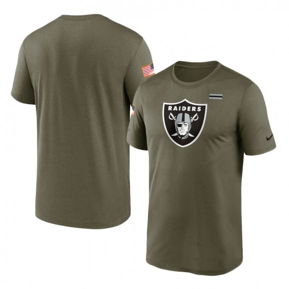 2021 Salute To Service Raiders Olive Legend Performance T-Shirt