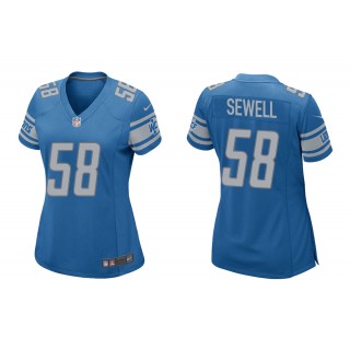 Women's Penei Sewell Detroit Lions Blue 2021 NFL Draft Jersey