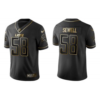 Men's Penei Sewell Detroit Lions Black Golden Edition Jersey