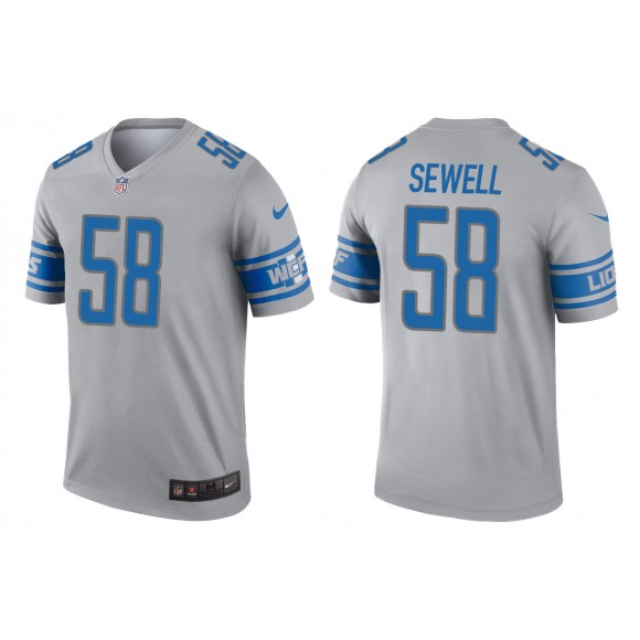 Men's Penei Sewell Detroit Lions Gray Inverted Legend Jersey