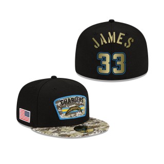 Men's Derwin James Los Angeles Chargers Black Camo 2021 Salute To Service 59FIFTY Fitted Hat