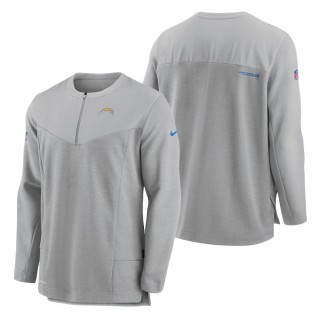 Los Angeles Chargers Nike Gray Sideline Half-Zip UV Performance Jacket