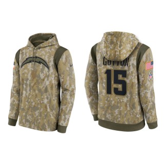 Men's Jalen Guyton Los Angeles Chargers Camo 2021 Salute To Service Therma Hoodie