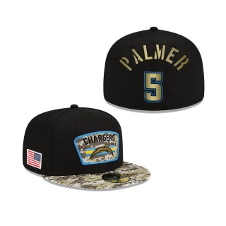 Men's Josh Palmer Los Angeles Chargers Black Camo 2021 Salute To Service 59FIFTY Fitted Hat