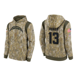 Men's Keenan Allen Los Angeles Chargers Camo 2021 Salute To Service Therma Hoodie