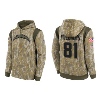 Men's Mike Williams Los Angeles Chargers Camo 2021 Salute To Service Therma Hoodie