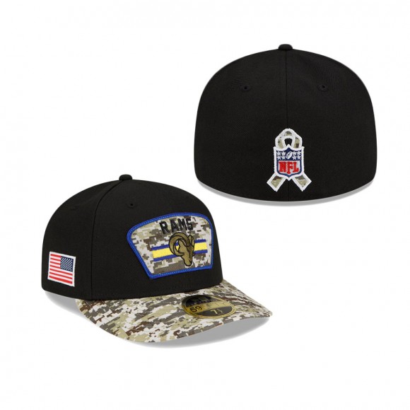2021 Salute To Service Rams Black Camo Low Profile 59FIFTY Fitted Hat