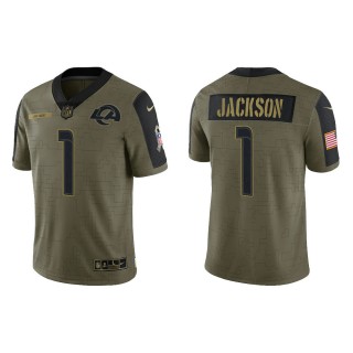 Men's DeSean Jackson Los Angeles Rams Olive 2021 Salute To Service Limited Jersey