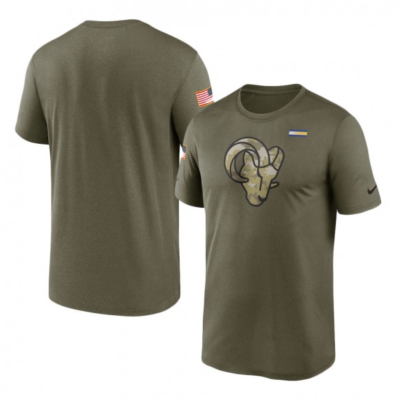 2021 Salute To Service Rams Olive Legend Performance T-Shirt