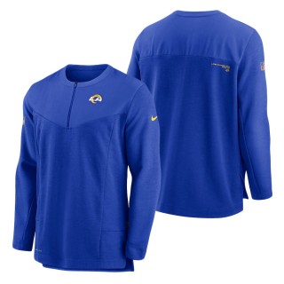 Los Angeles Rams Nike Royal Sideline Half-Zip UV Performance Jacket
