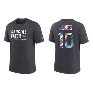 Mac Jones New England Patriots Nike Charcoal 2021 NFL Crucial Catch Performance T-Shirt