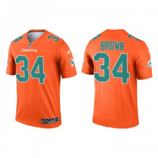 Malcolm Brown Orange 2021 Inverted Legend Dolphins Jersey