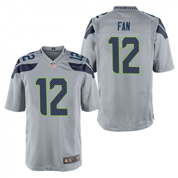 Men's Seattle Seahawks 12th Fan Gray Game Jersey