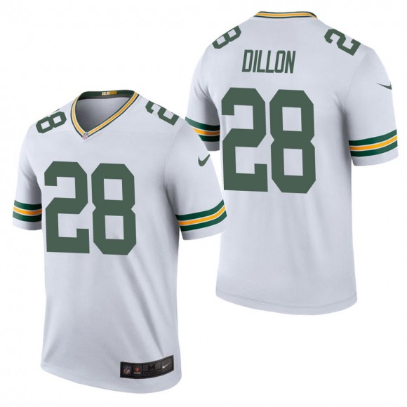 Men's Green Bay Packers A.J. Dillon White Color Rush Legend Jersey