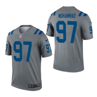 Men's Indianapolis Colts Al-Quadin Muhammad Gray Inverted Legend Jersey