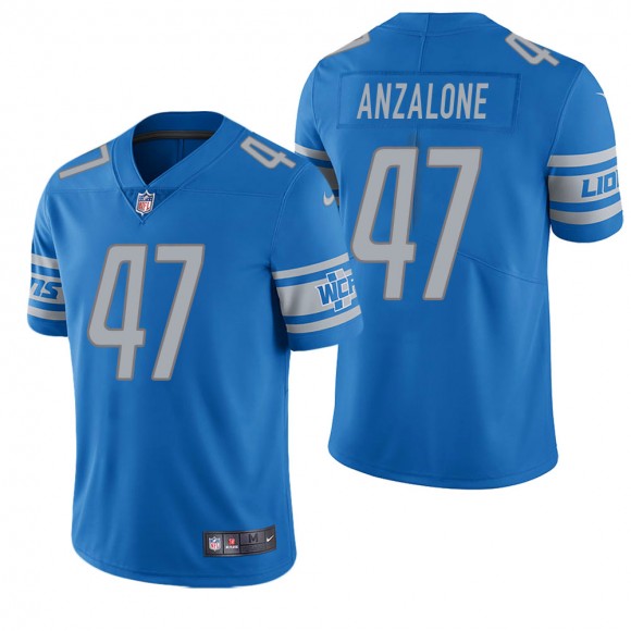 Men's Detroit Lions Alex Anzalone Light Blue Vapor Limited Jersey