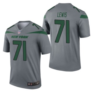 Men's New York Jets Alex Lewis Gray Inverted Legend Jersey