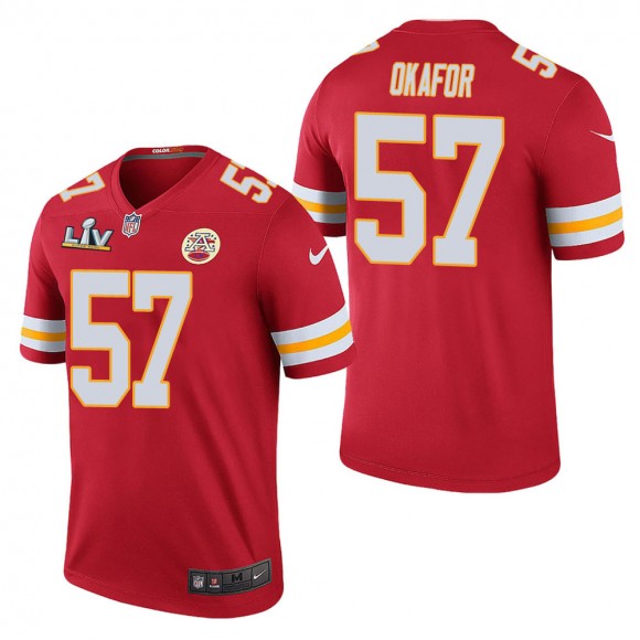 Men's Kansas City Chiefs Alex Okafor Red Super Bowl LV Jersey