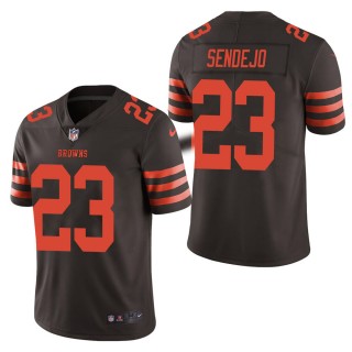 Men's Cleveland Browns Andrew Sendejo Brown Color Rush Limited Jersey