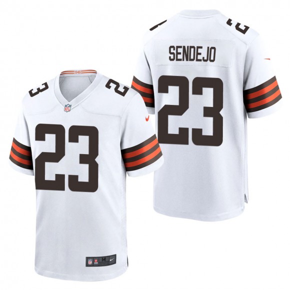 Men's Cleveland Browns Andrew Sendejo White Game Jersey