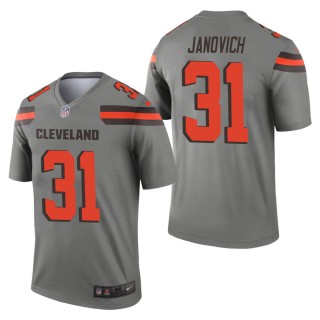 Men's Cleveland Browns Andy Janovich Gray Inverted Legend Jersey