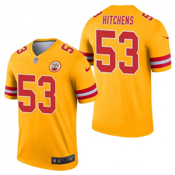 Men's Kansas City Chiefs Anthony Hitchens Gold Inverted Legend Jersey