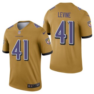 Men's Baltimore Ravens Anthony Levine Gold Inverted Legend Jersey