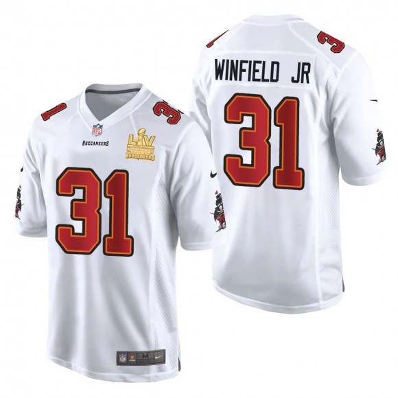 Men's Tampa Bay Buccaneers Antoine Winfield Jr. White Super Bowl LV Champions Jersey