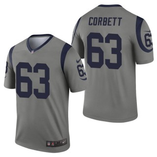 Men's Los Angeles Rams Austin Corbett Gray Inverted Legend Jersey