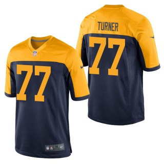 Men's Green Bay Packers Billy Turner Navy Throwback Game Jersey