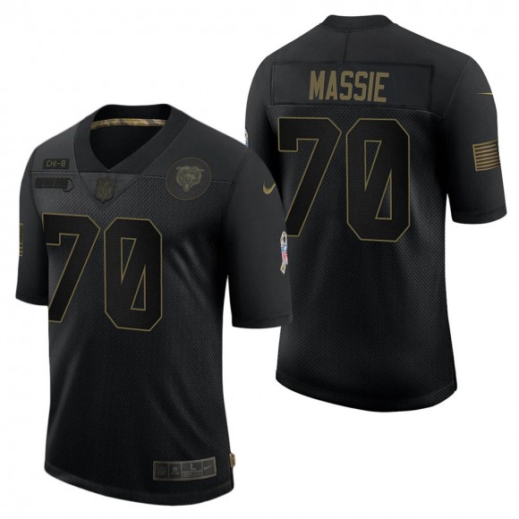 Men's Chicago Bears Bobby Massie Black Salute to Service Jersey