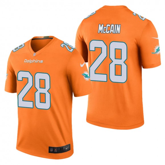 Men's Miami Dolphins Bobby McCain Orange Color Rush Legend Jersey