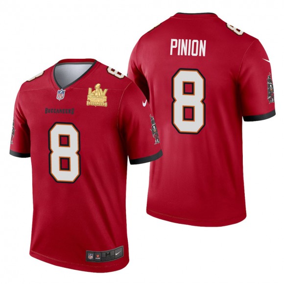 Men's Tampa Bay Buccaneers Bradley Pinion Red Super Bowl LV Champions Jersey