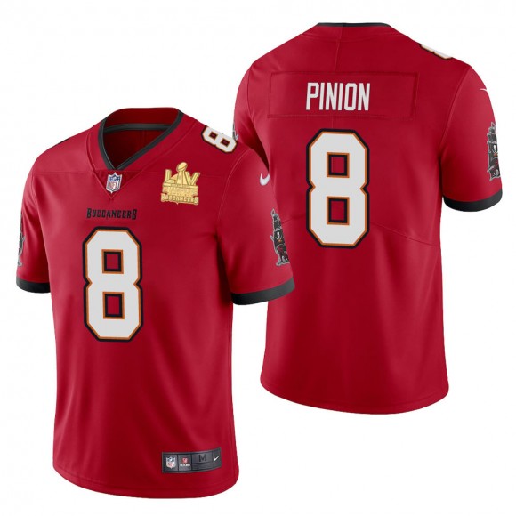 Men's Tampa Bay Buccaneers Bradley Pinion Red Super Bowl LV Champions Jersey