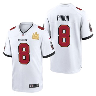 Men's Tampa Bay Buccaneers Bradley Pinion White Super Bowl LV Champions Jersey