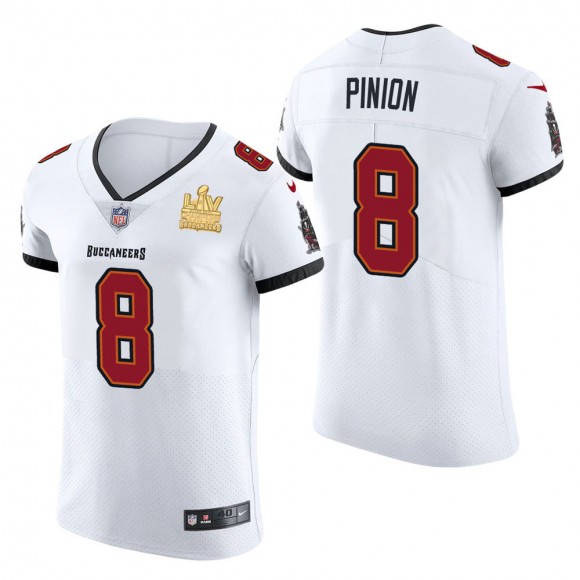 Men's Tampa Bay Buccaneers Bradley Pinion White Super Bowl LV Champions Jersey